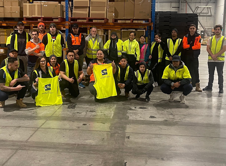 Step In Recruitment team in a warehouse
